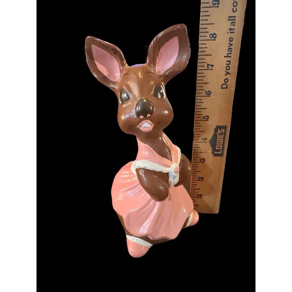 VTG Handmade Ceramic Bunny Rabbit Easter Decoration 80s Retro Cute Bunny 8.5” - Picture 5 of 10
